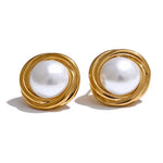 Load image into Gallery viewer, Emma Pearl Stud Earrings