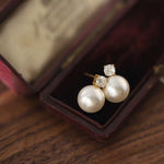 Load image into Gallery viewer, Zirri Crystal Pearl Stud Earrings