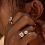 Load image into Gallery viewer, Kaira Floral Crystal Adjustable Ring