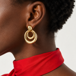 Load image into Gallery viewer, Goldie Double Hoop Statement Earrings