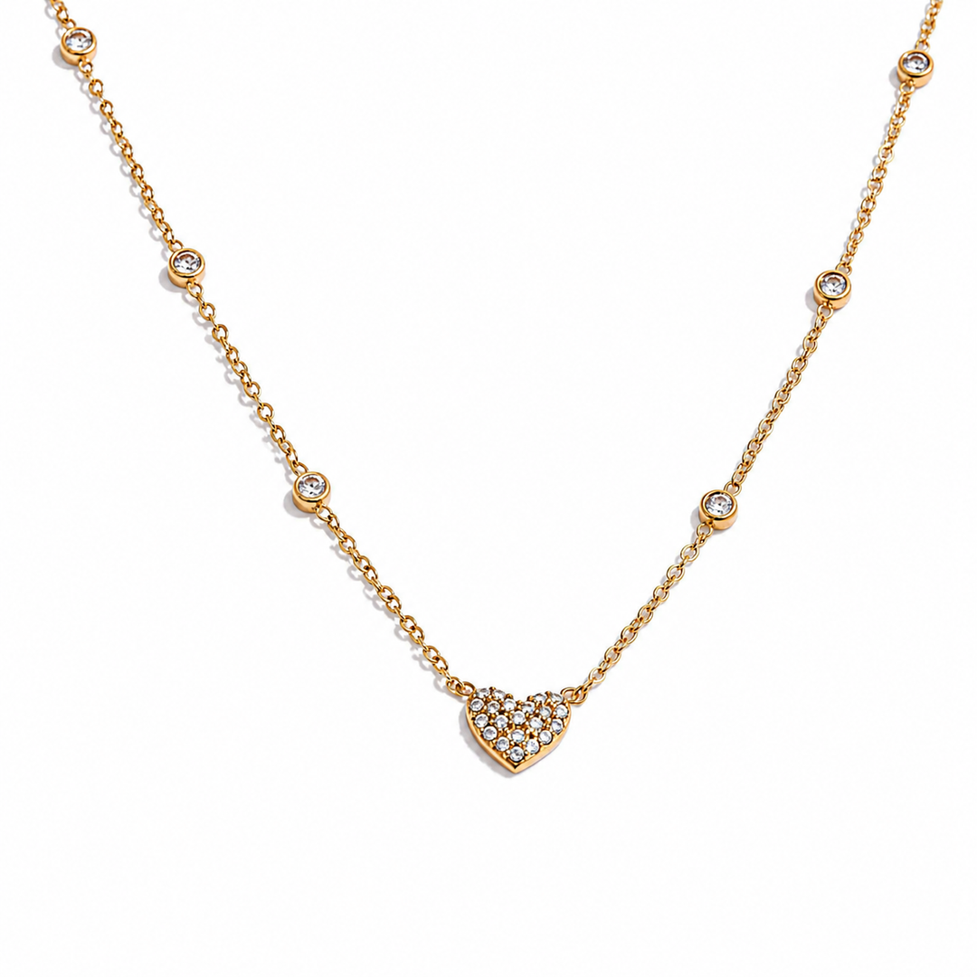 Céline Heart Necklace & Bracelet Set