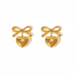 Load image into Gallery viewer, Fleur Bow &amp; Heart Earrings
