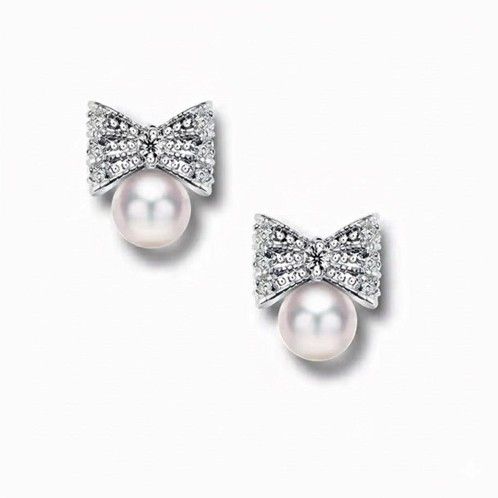 Alba Bow Pearl Earrings
