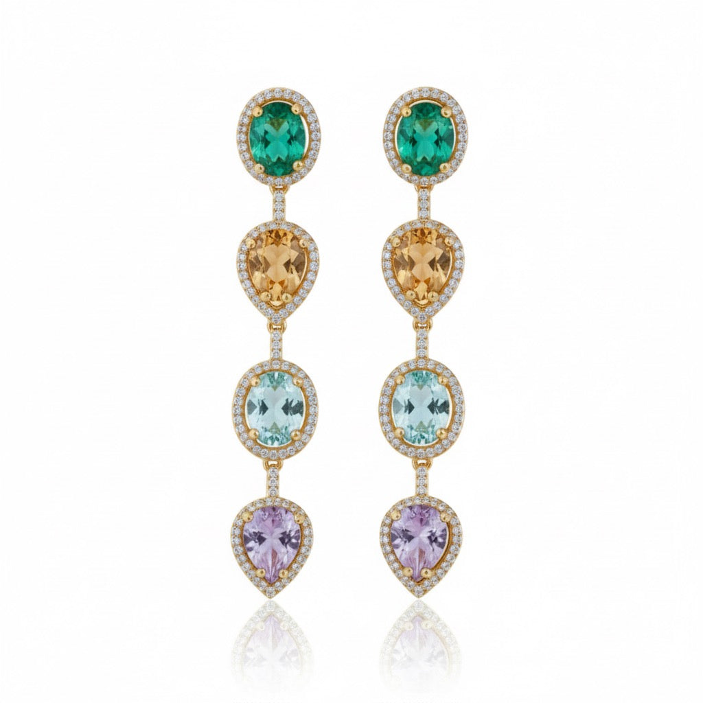 Karly multi gem earrings