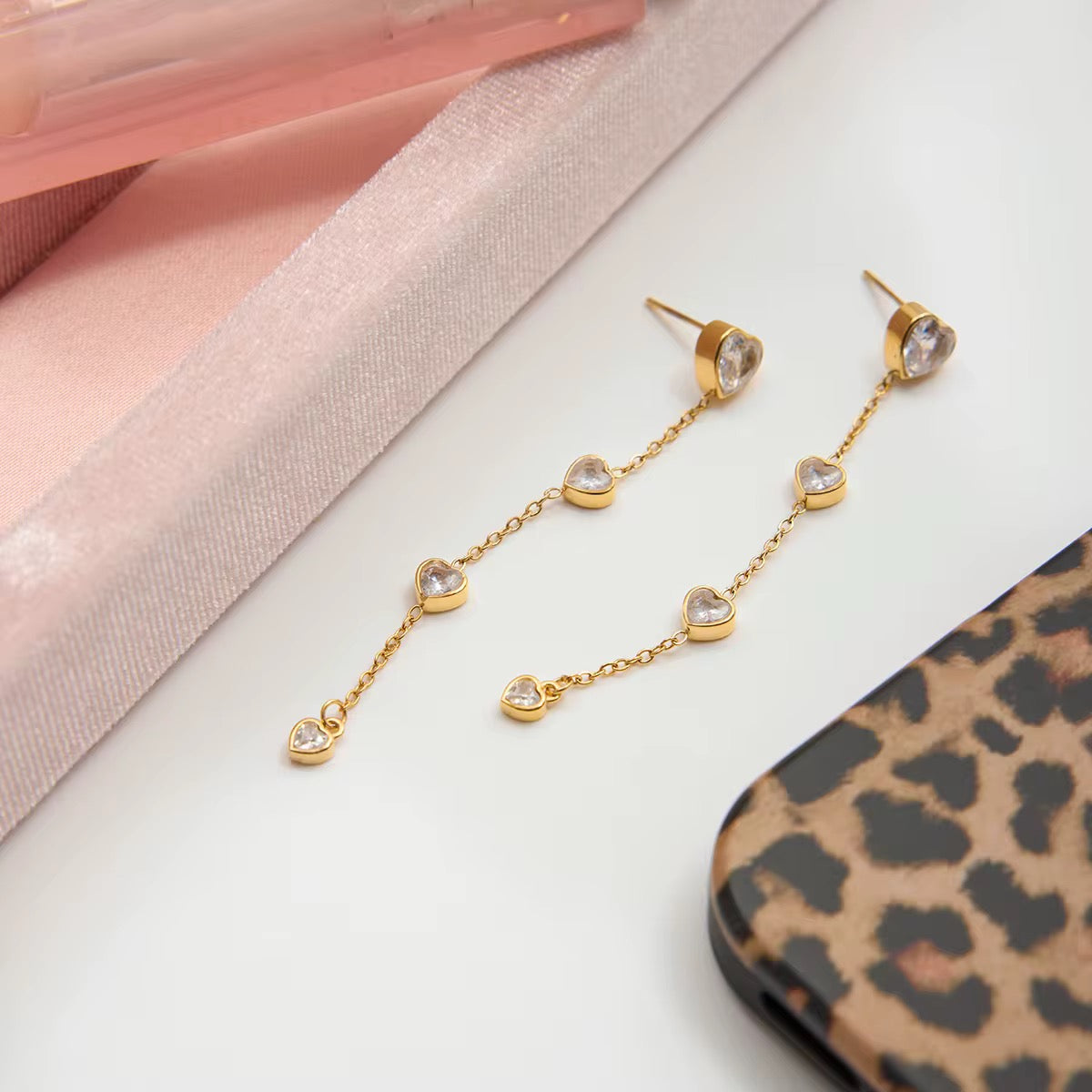 Celine heart drop earrings