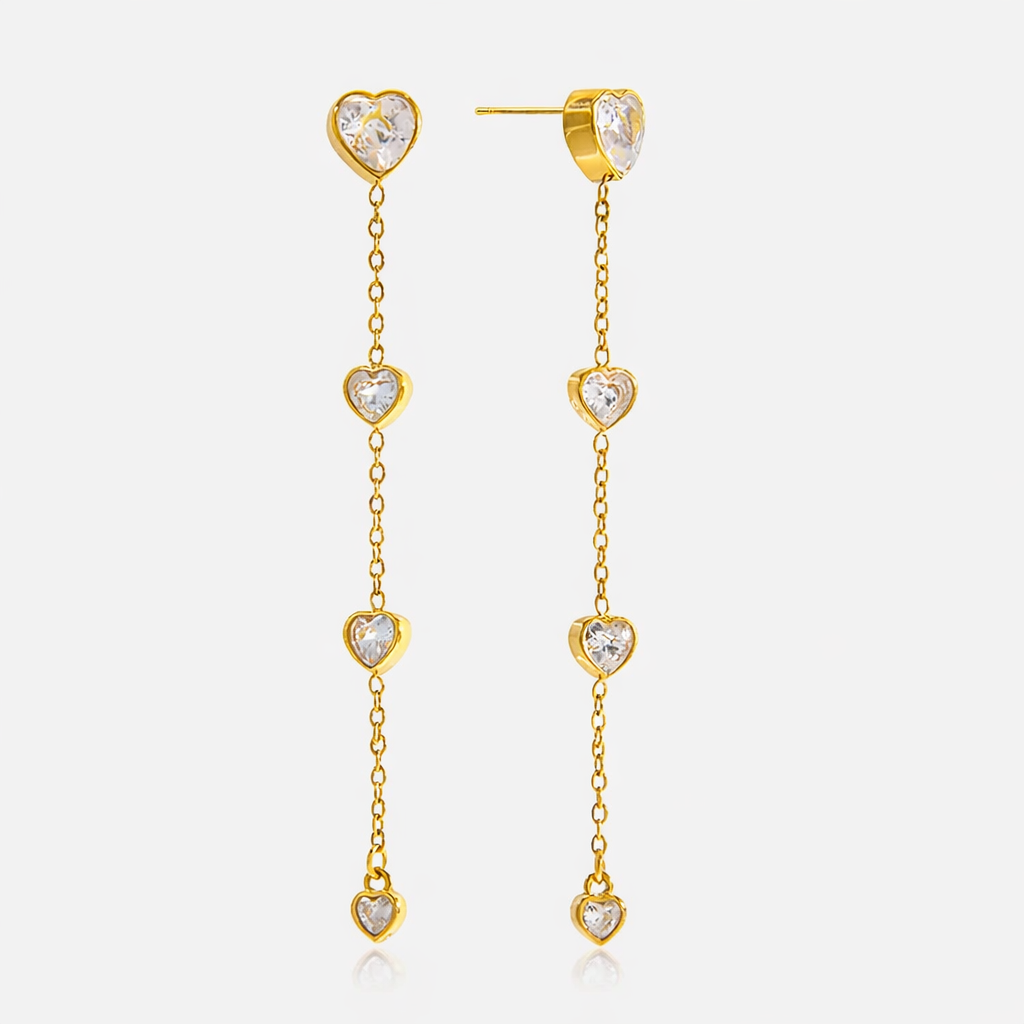 Celine Heart Drop Earrings