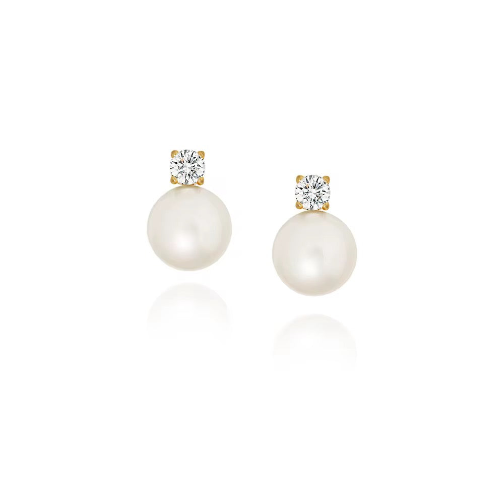 Zirri Crystal Pearl Stud Earrings