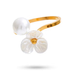Load image into Gallery viewer, Iris Pearl &amp; Floral Adjustable Ring
