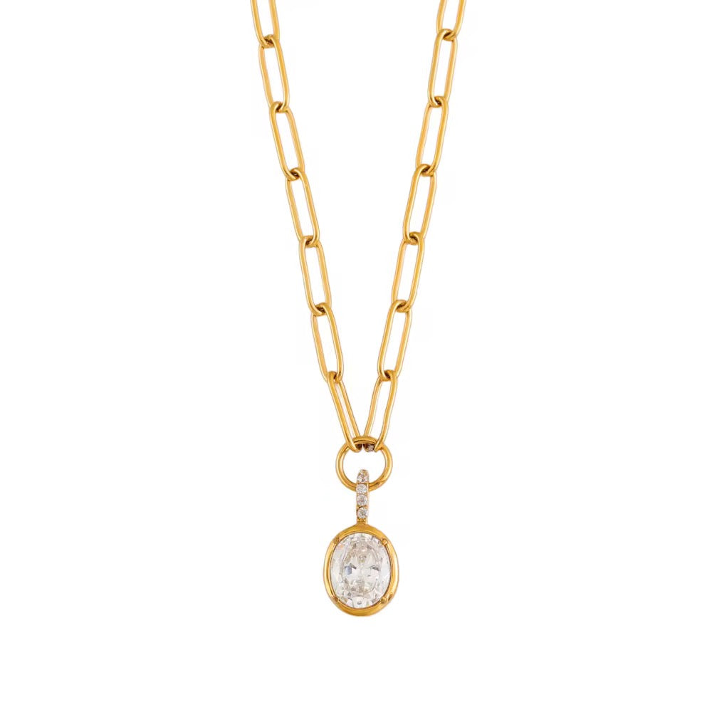 Alina Crystal Link Pendant Necklace
