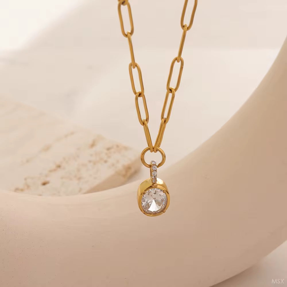 Alina Crystal Link Pendant Necklace