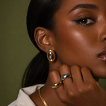 Load image into Gallery viewer, Willow Two-Tone Oval Statement Earrings
